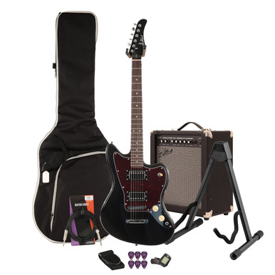 Eastcoast JG Metallic Black Electric Guitar 35W Amp Bundle