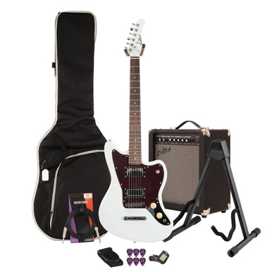Eastcoast JG White Electric Guitar 35W Amp Bundle