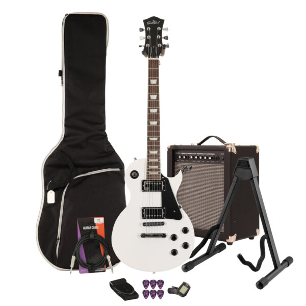 Eastcoast L1S Alpine White Electric Guitar 35W Amp Bundle