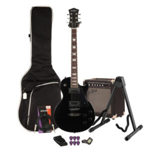 Eastcoast L1S Ebony Electric Guitar 15W Amp Bundle
