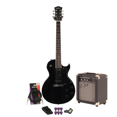 Eastcoast LS Ebony Electric Guitar 10W Amp Bundle