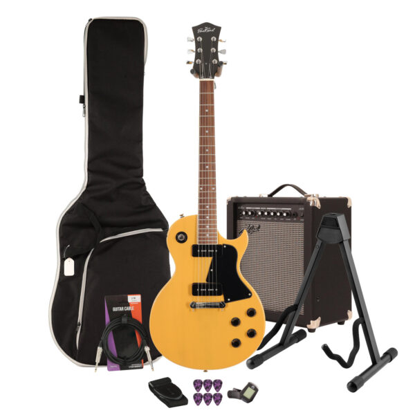 Eastcoast LS TV Yellow Electric Guitar 35W Amp Bundle