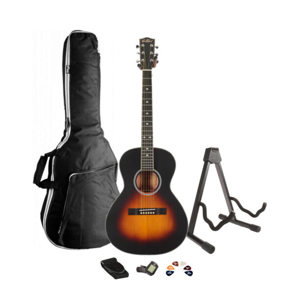 EastCoast PL Parlour Acoustic Guitar in Tobacco Burst Starter Pack - Image 1