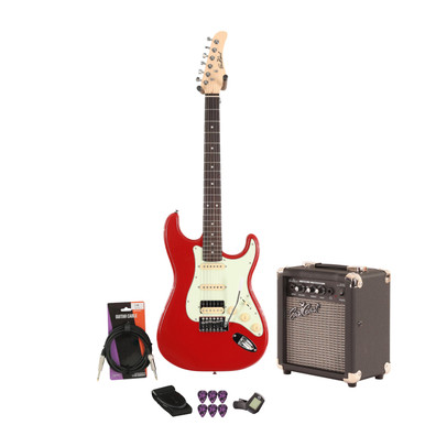 Eastcoast ST2 Hot Rod Red 10w Amp Guitar Bundle
