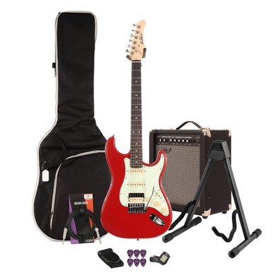 Eastcoast ST2 HSS Hot Rod Red Electric Guitar 35W Amp Bundle