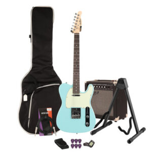 Eastcoast T1 Daphne Blue Electric Guitar 15W Amp Bundle