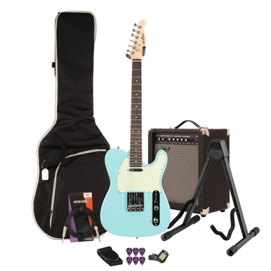 Eastcoast T1 Daphne Blue Electric Guitar 35W Amp Bundle