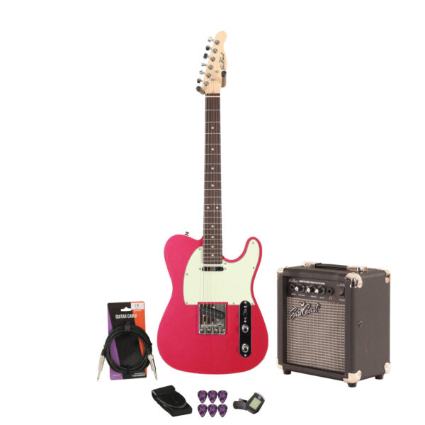 Eastcoast T62 Burgundy Mist Metallic 10w Amp Guitar Bundle - Image 2