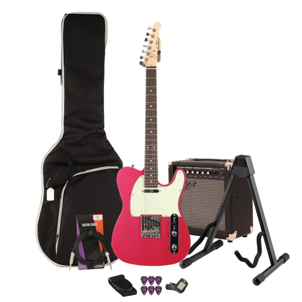 Eastcoast T62 Burgundy Mist Metallic Electric Guitar 15W Amp Bundle