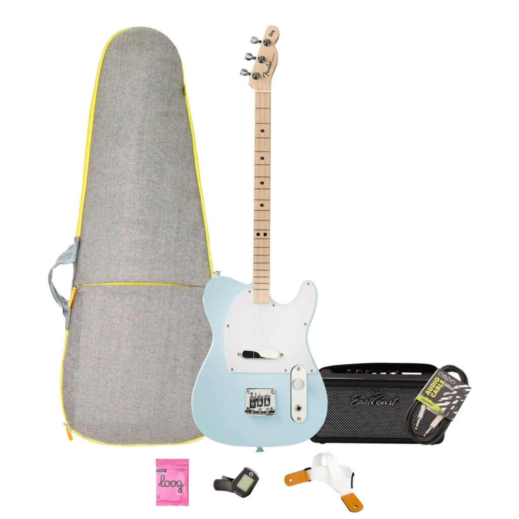 Loog X Fender Telecaster Electric Guitar Starter Pack in Sonic Blue