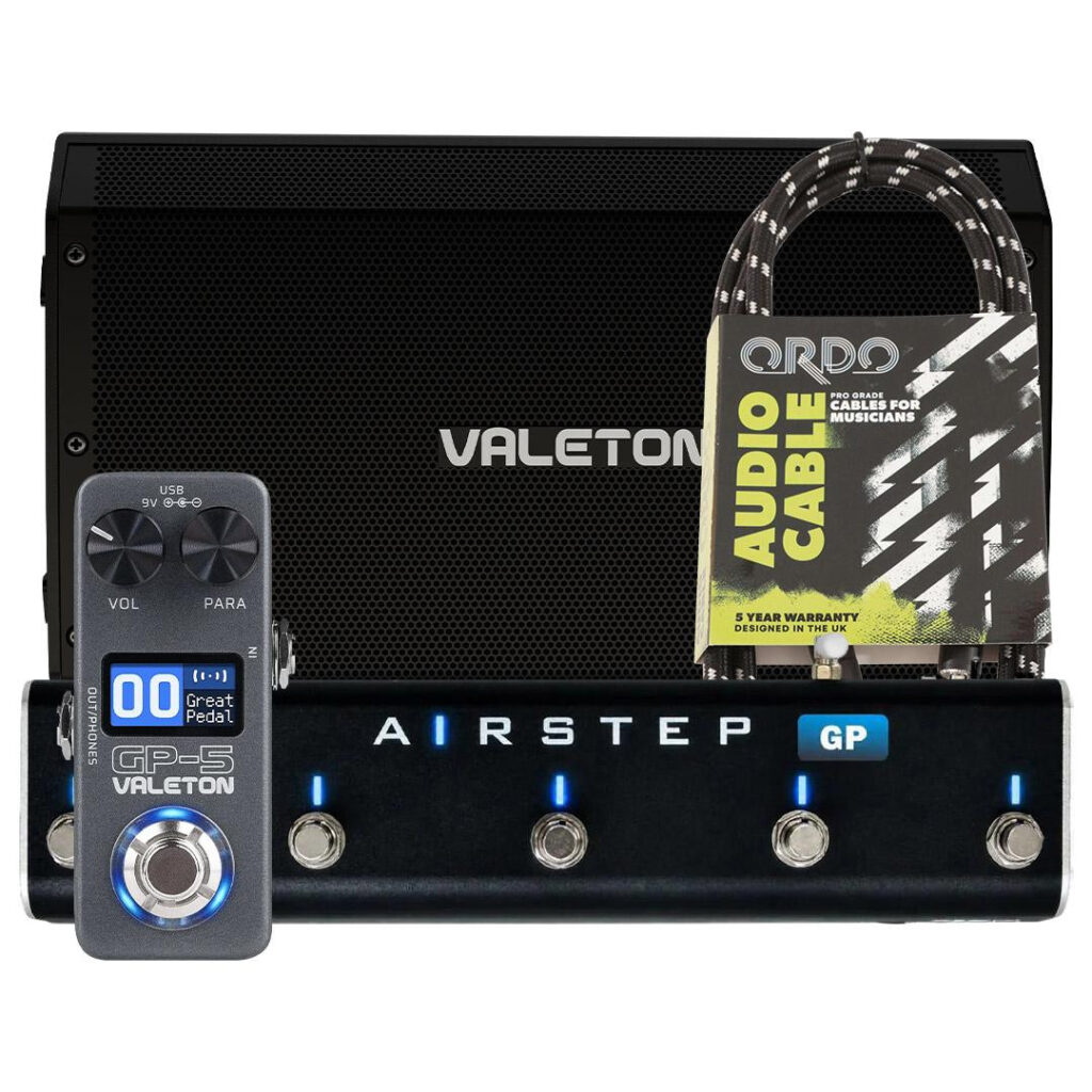 Valeton GP-5 Multi-FX Pedal, VFR-110 FRFR Guitar Cab & XSonic Airstep GP Controller Bundle
