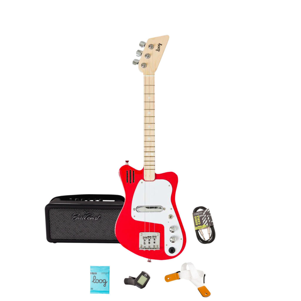 Loog Mini Electric Guitar Starter Pack in Red