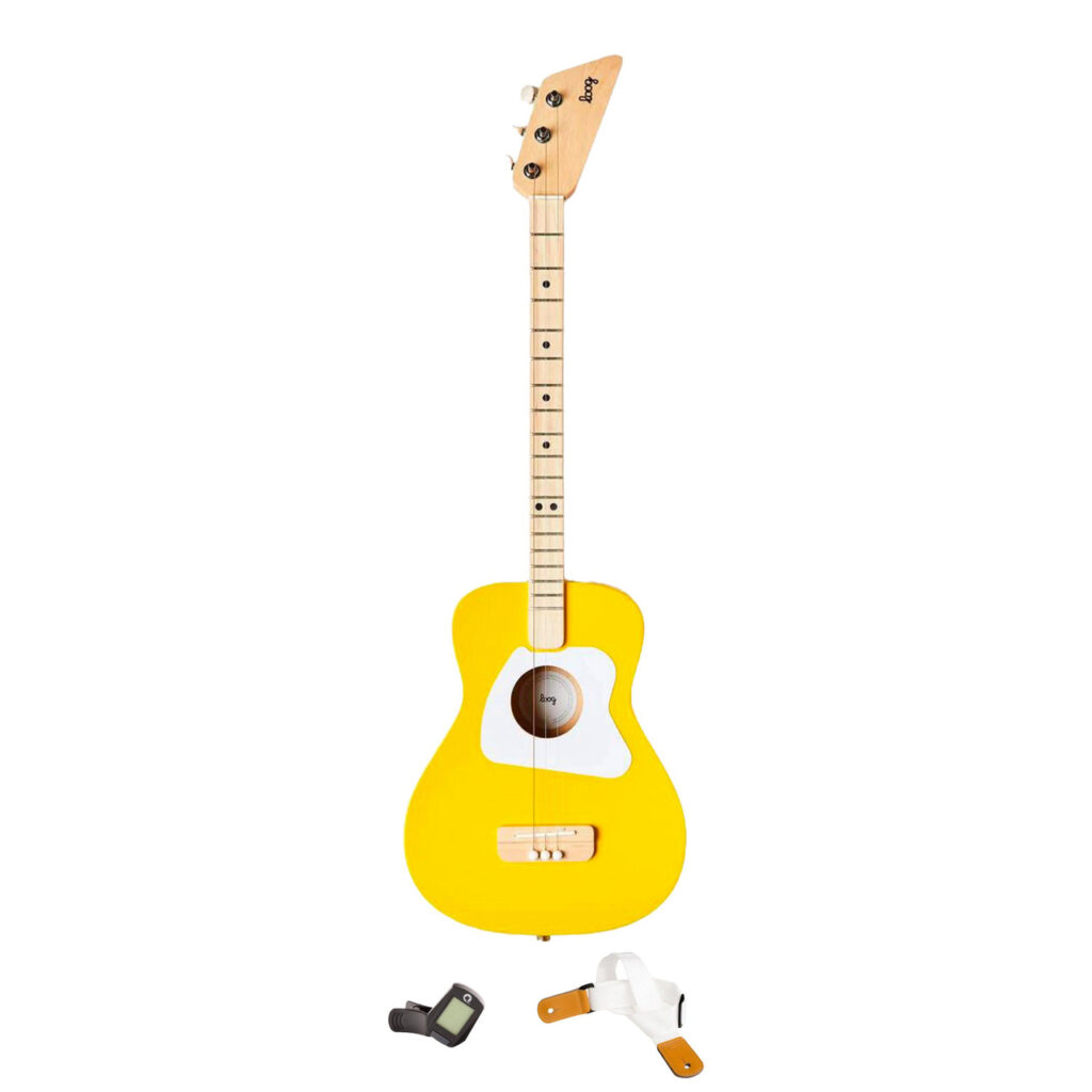 Loog Pro Acoustic Guitar in Yellow Starter Pack