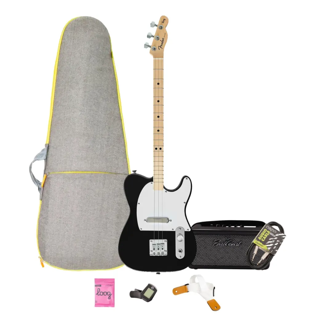 Loog X Fender Telecaster Electric Guitar in Black Starter Pack