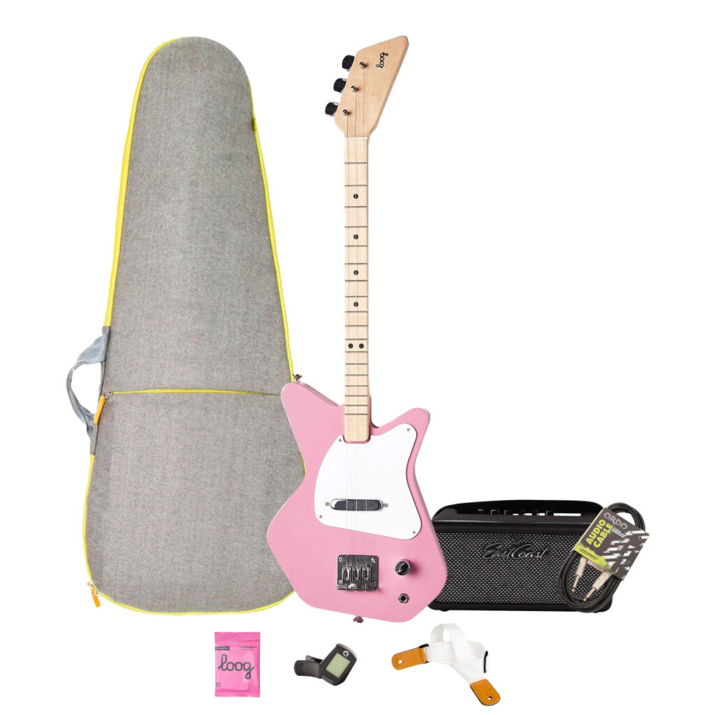 Loog Pro Electric Guitar Starter Pack in Pink