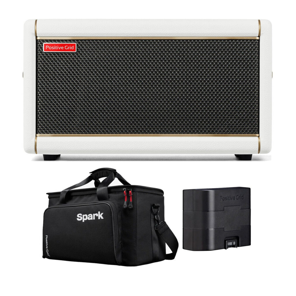 Positive Grid Spark 2 Practice amp in Pearl with Traveller Bag and Spark Battery
