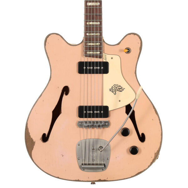 Castedosa 3511 Lobo Semi-Hollow Electric Guitar in Dirty Shell Pink, Medium Aged
