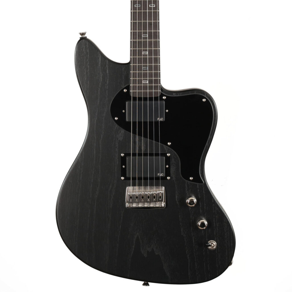 PJD Custom Shop St John Stealth Electric Guitar with Flame Maple Neck in Black