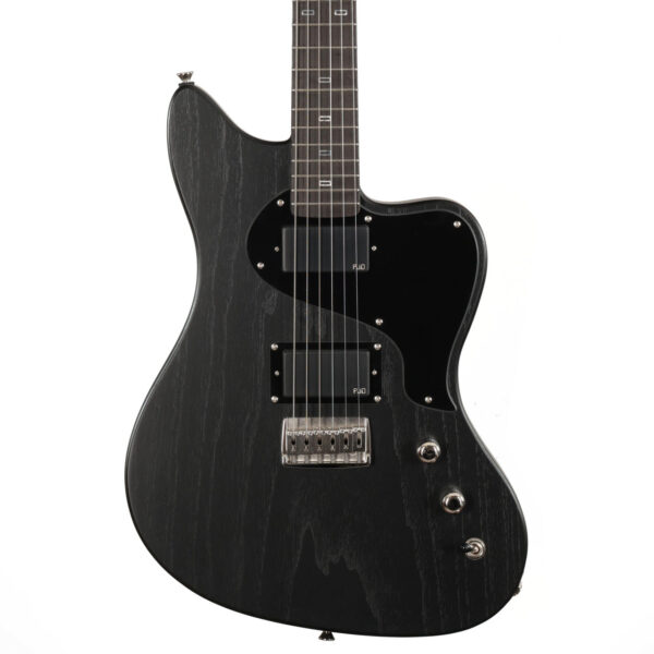 PJD Custom Shop St John Stealth Electric Guitar with Flame Maple Neck in Black - Image 2