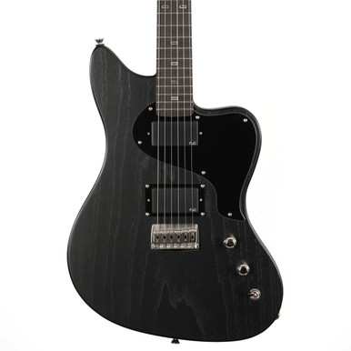 PJD Custom Shop St John Stealth Electric Guitar with Flame Maple Neck in Black - Image 1