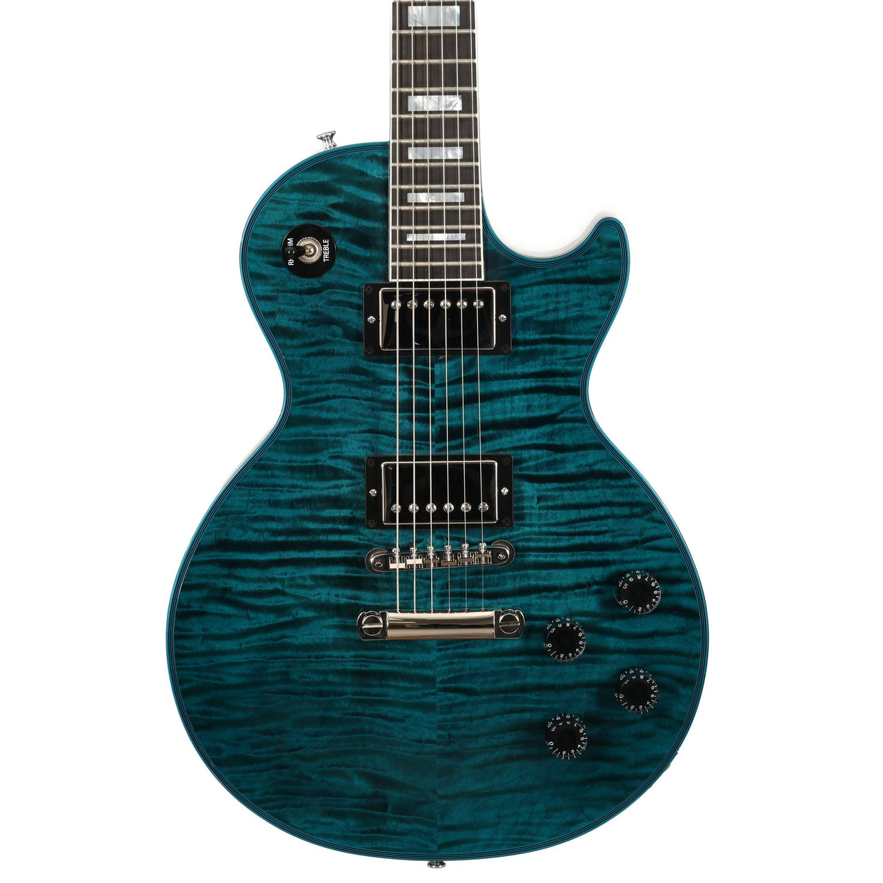 Gibson Custom Shop Les Paul Axcess Custom Widow Figured Electric Guitar in Peacock Blue