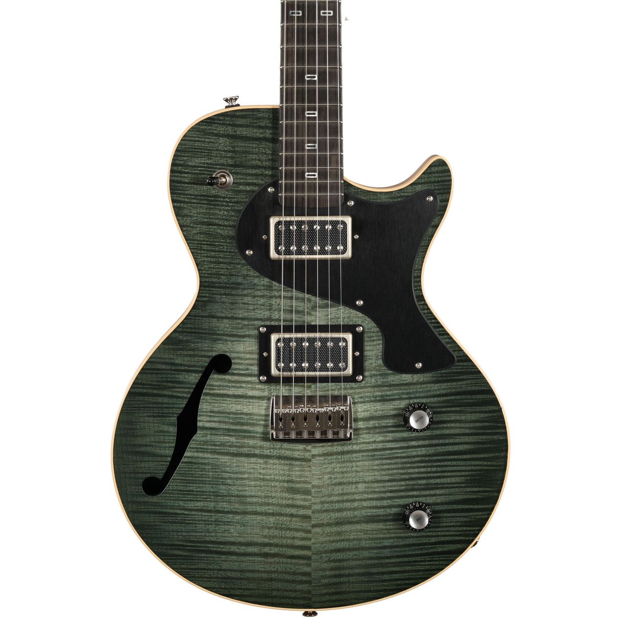 PJD Custom Shop Carey Elite Semi Hollow Electric Guitar in Forest Green Burst
