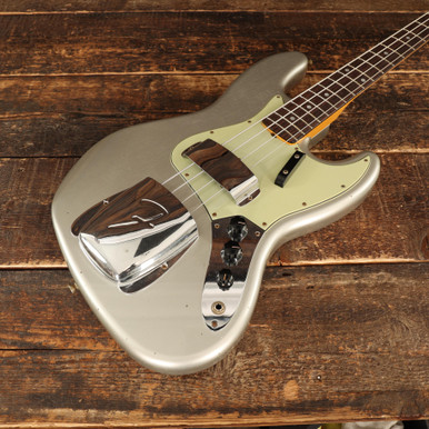 Fender Custom Shop '65 Journeyman Relic Jazz Bass in Faded Inca Silver - Image 6