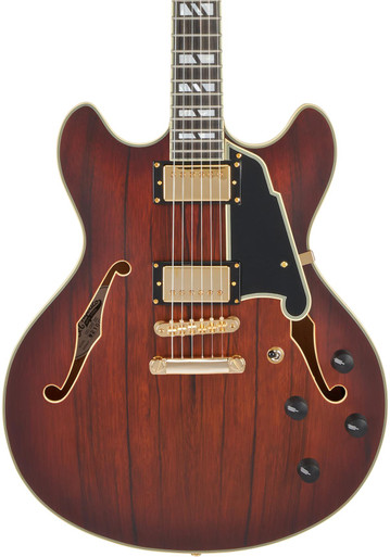D’Angelico Deluxe DC Semi-Hollow Electric Guitar in Satin Brown Burst