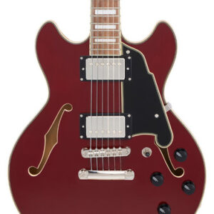 D’Angelico Premier Mini DC Semi-Hollow Electric Guitar in Burnt Red