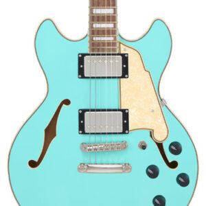 D’Angelico Premier Mini DC Semi-Hollow Electric Guitar in Surf Green