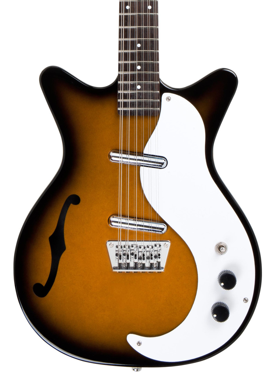 Danelectro 12-String Electric Guitar with F-Hole in Tobacco Sunburst