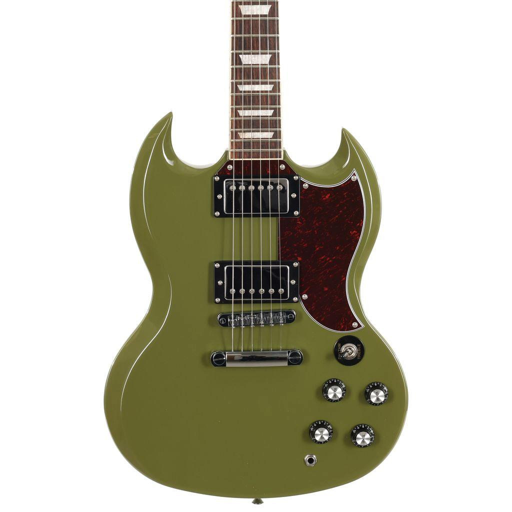 Eastcoast GS61S Double Cut Electric Guitar in Drab Olive Green