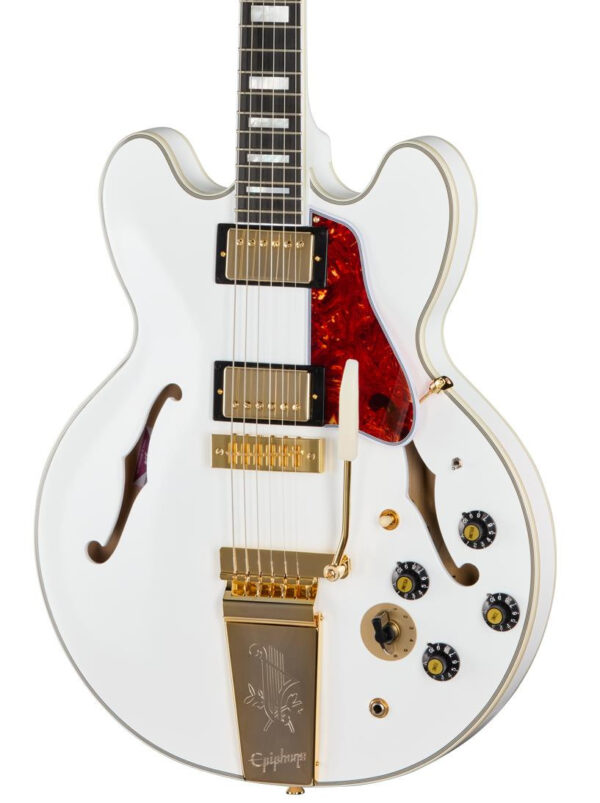 Epiphone Alex Lifeson 1976 ES-355 Reissue Semi-Hollow Electric Guitar in Alpine White