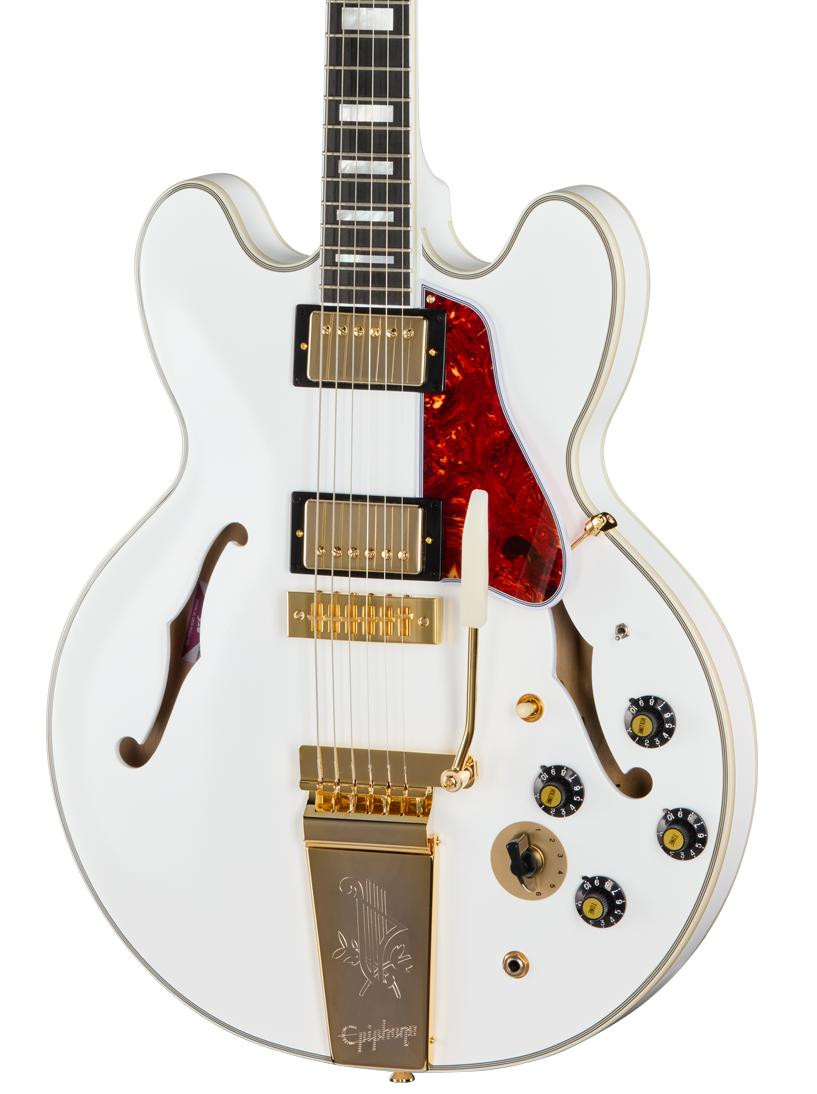 Epiphone Alex Lifeson 1976 ES-355 Reissue Semi-Hollow Electric Guitar in Alpine White