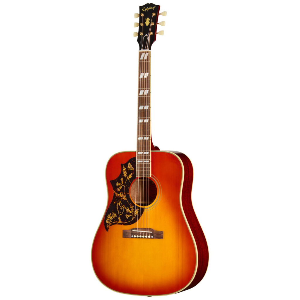 Epiphone Inspired By Gibson Custom 1960 Hummingbird Reissue In Heritage Cherry Sunburst, Left Handed