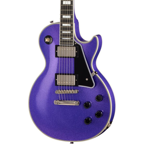 Epiphone Inspired by Gibson Custom Les Paul Custom Electric Guitar in Amethyst Sparkle