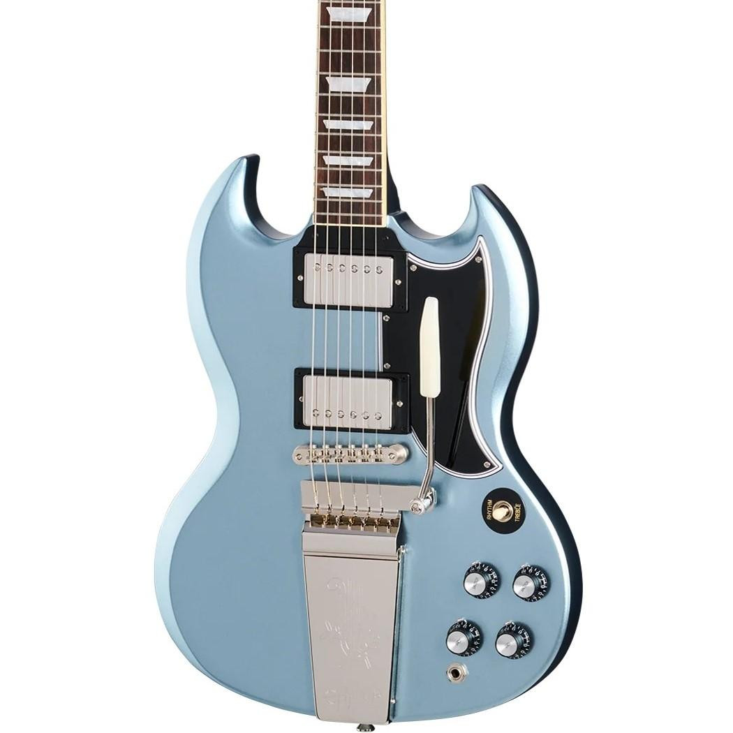 Epiphone Inspired by Gibson Custom 1964 SG Standard Reissue Electric Guitar with Maestro Vibrola in Pelham Blue
