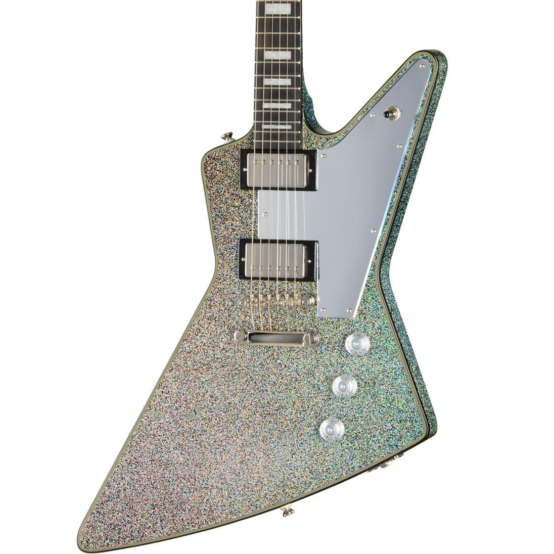 Epiphone Lzzy Hale Signature Explorer Custom Electric Guitar in Black Diamond Holographic Sparkle - Image 1