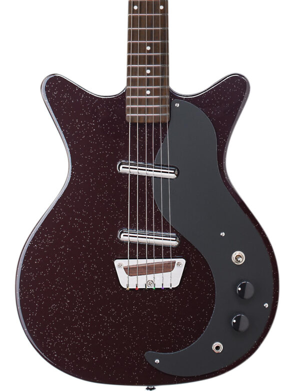 Danelectro Glitter ‘59 Electric Guitar in Maroon with Silver Glitter