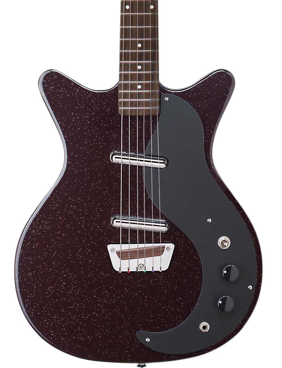 Danelectro Glitter ‘59 Electric Guitar in Maroon with Silver Glitter