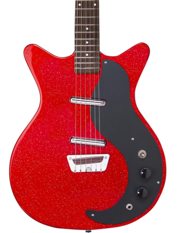 Danelectro Glitter ‘59 Electric Guitar in Red with Silver Glitter