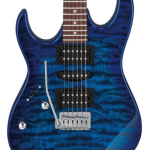 Ibanez Left Handed GRX70QAL Electric Guitar in Transparent Blue Burst