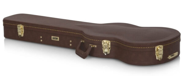 Gator Cases Deluxe Wood Case for Solid-Body Guitars such as Gibson SG in Vintage Brown - Image 5
