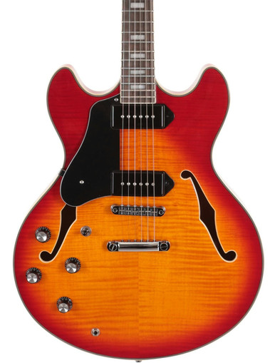 B Stock : Sire Larry Carlton H7V Left Handed Semi-Hollow Electric Guitar in Cherry Sunburst - 001