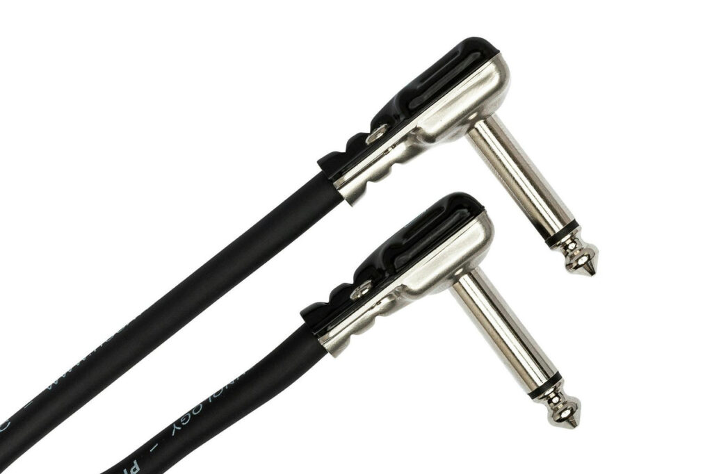 Hosa Pro Guitar Patch Cable, Low-profile Right-angle to Same, 18 in