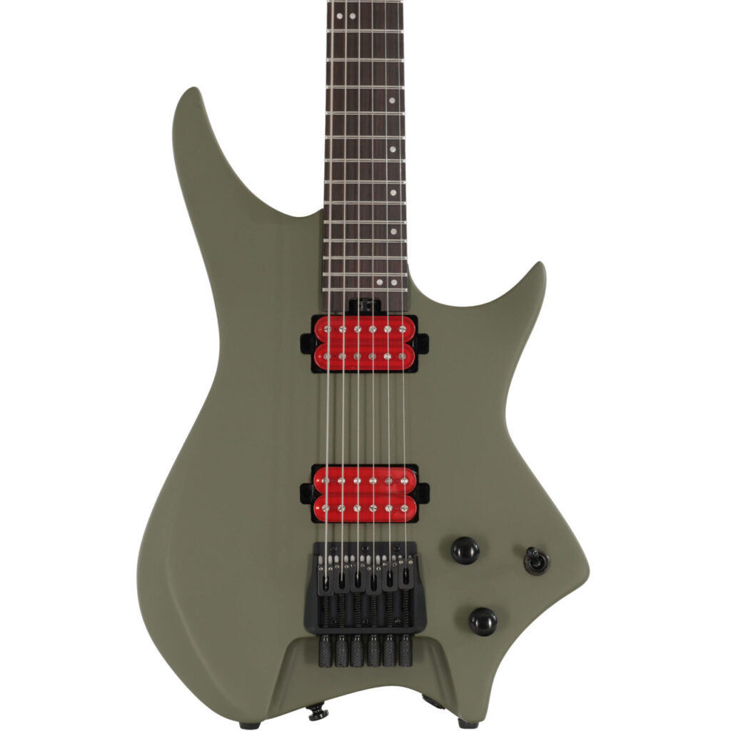 HILS NEXT HN3 Baritone Headless Electric Guitar in Satin Olive Drab
