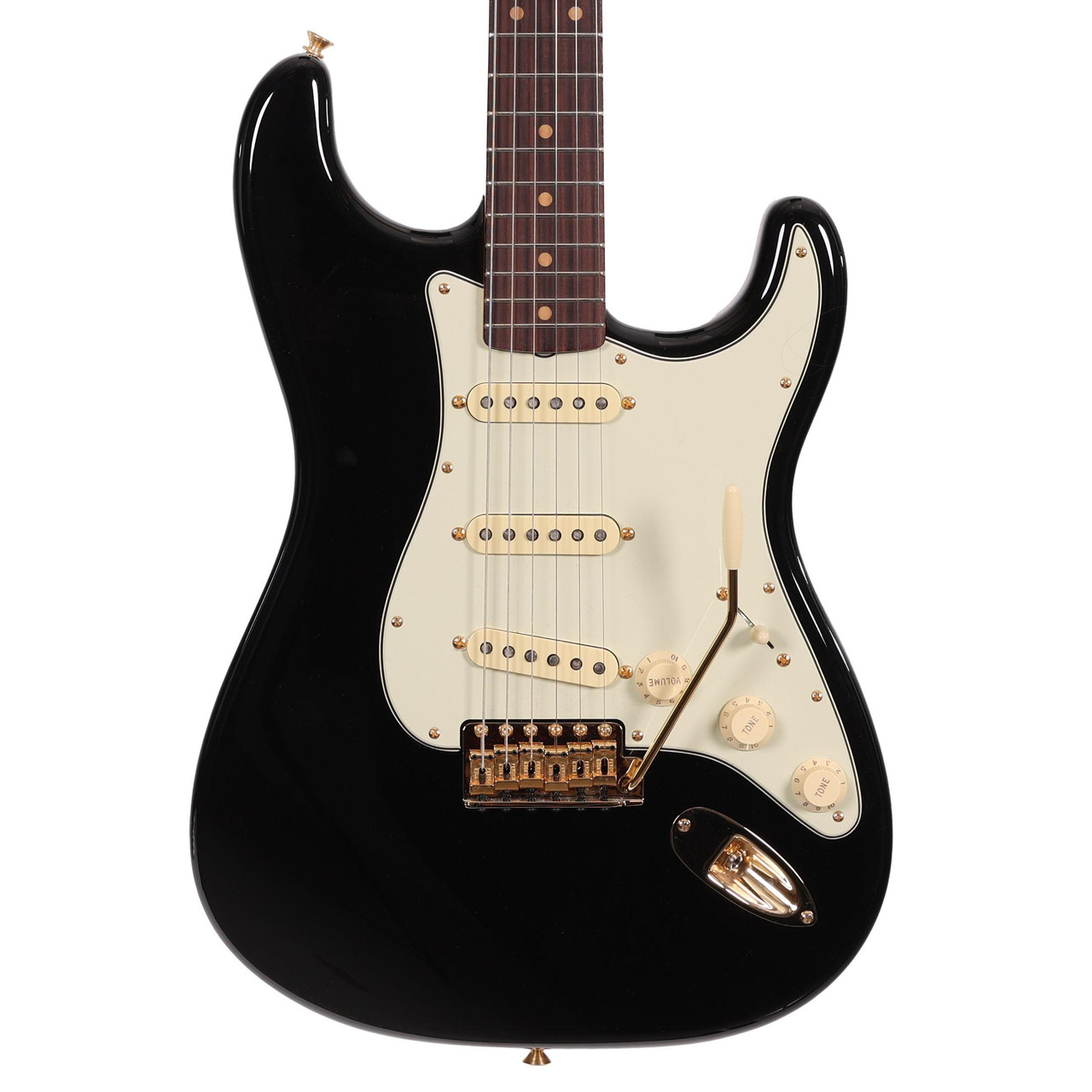 Fender FSR American Vintage II '61 Stratocaster In Black with Gold Hardware - Image 1