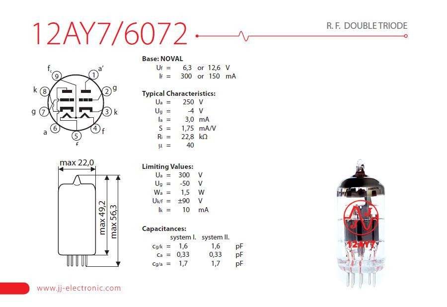 JJ Electronic 12AY7 Preamp Tube