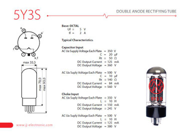 JJ Electronic 5Y3S Rectifier Tube - Image 2