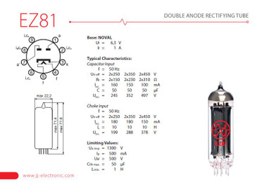 JJ Electronic 6CA4 - EZ81 Rectifier Tube - Image 2
